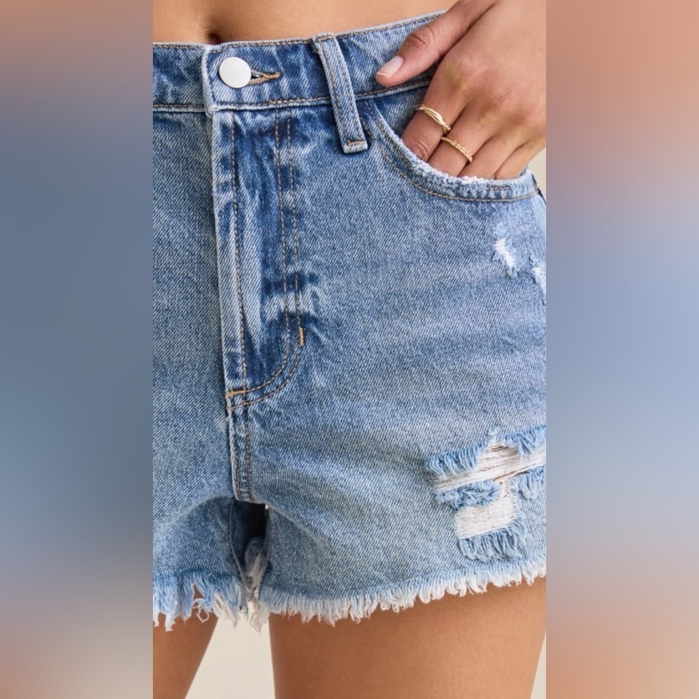 Anthropologie Morgan Distressed Denim Shorts Large - Picture 5 of 11